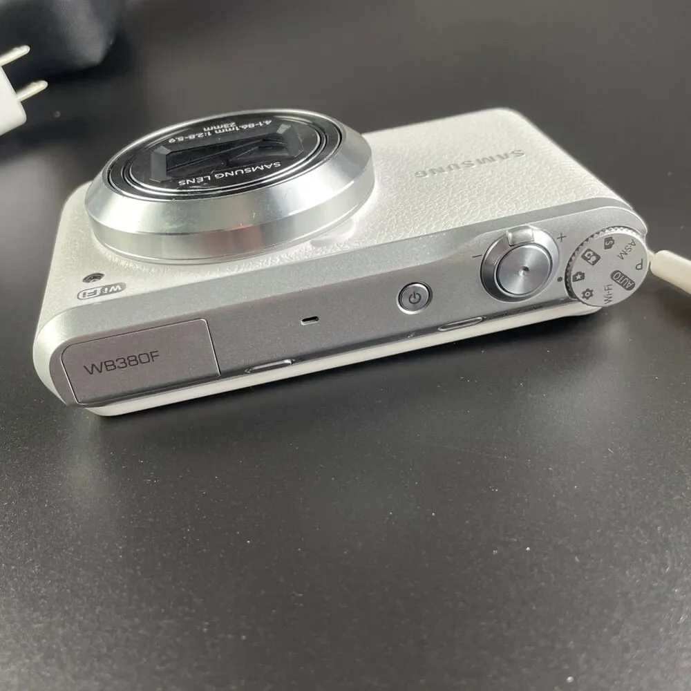 Samsung WB380F Digital Camera White 16.3MP Compact Wi-Fi 21x Optical Zoom Smart